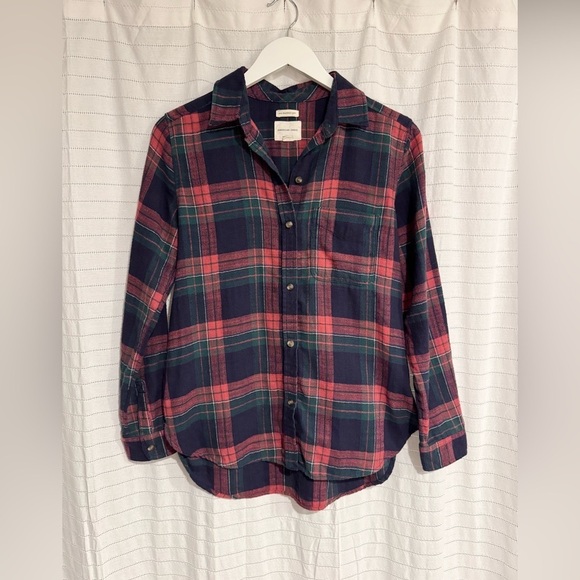 American Eagle Outfitters Tops - American Eagle Outfitters AHH-MAZINGLY SOFT Pink Plaid Flannel Button Down Shirt